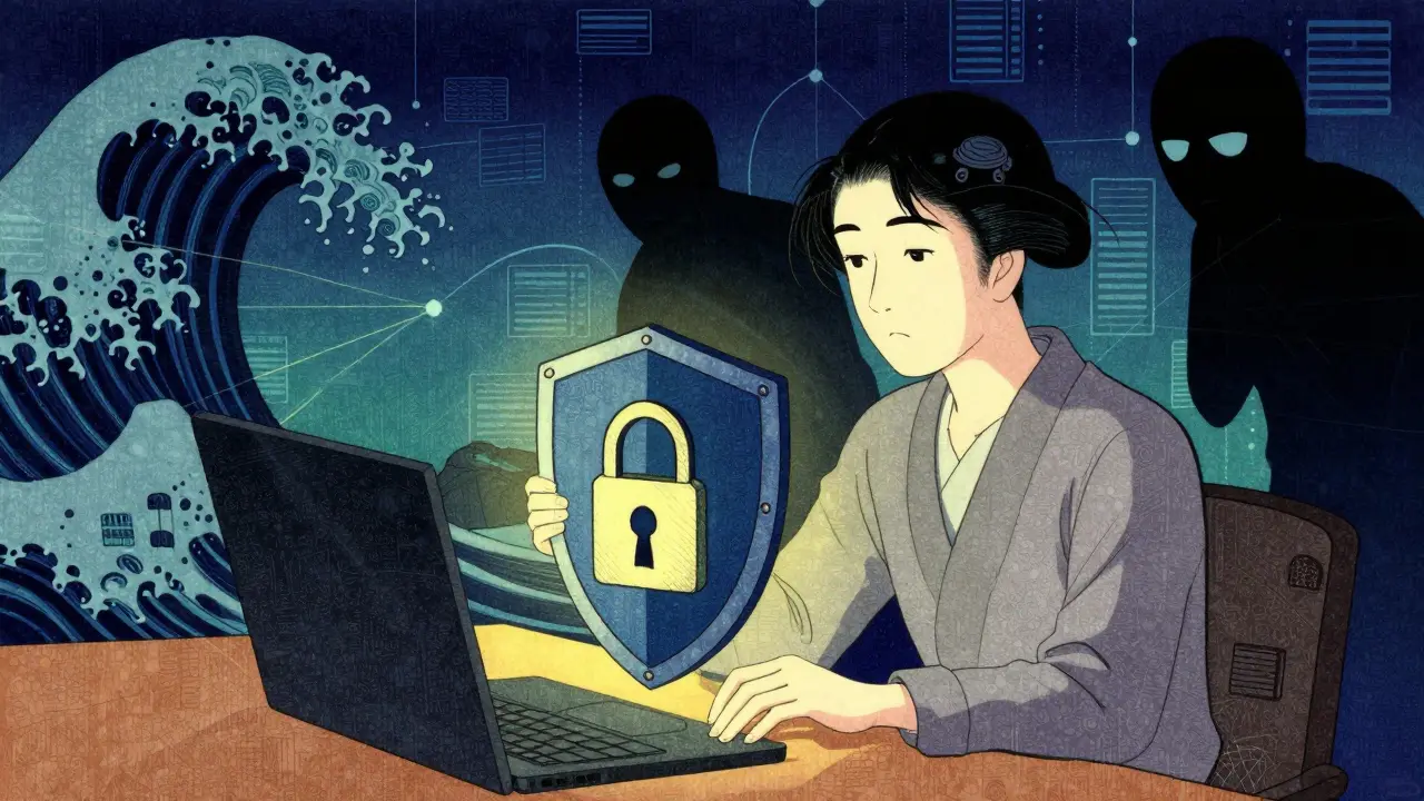 Consumer protected by security shield from online scams