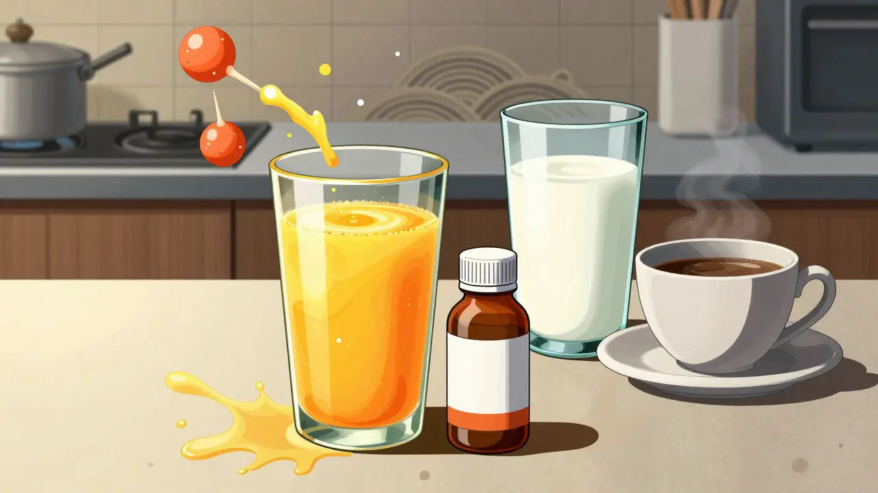 Orange juice aiding iron absorption vs milk inhibiting it